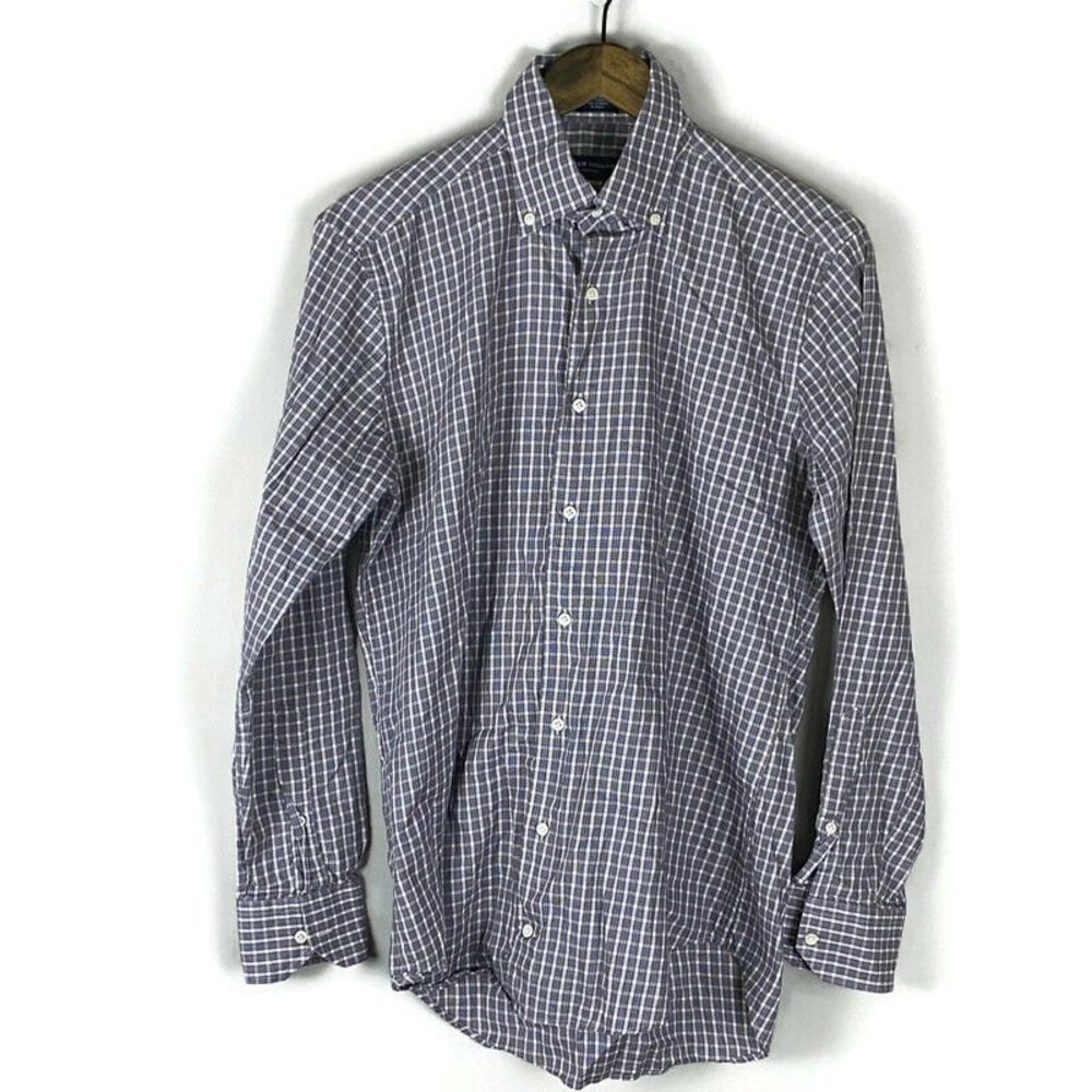 PETER MILLAR COLLECTION Mens Plaid Button Down Shirt Long Sleeve Size S Preppy